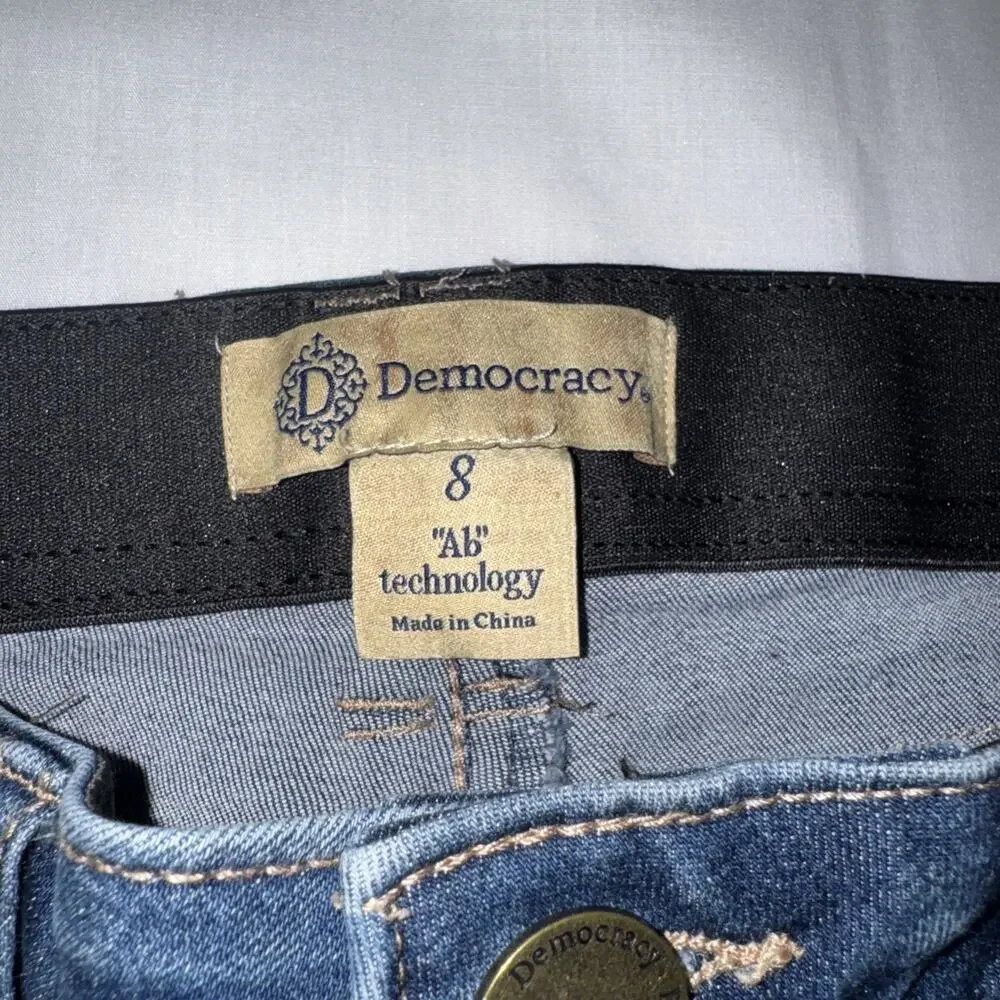 Democracy Women’s Jeans Ab Technology Skinny Size 8 Blue Stretch Denim - Picture 2 of 4